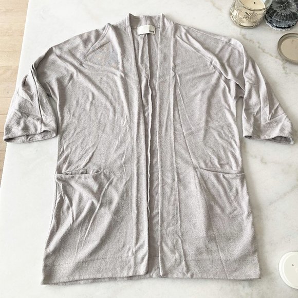 Aritzia Wilfred Free Zlata sweater / open cardigan, oversized, grey (size XS) - Picture 3 of 7